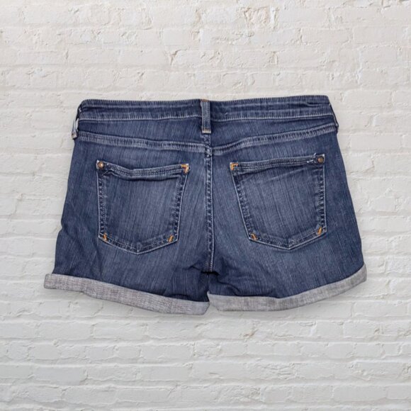 PILCRO and the Letterpress Roll-Up Stretch Denim Shorts Women's 4 / 27 - Picture 2 of 7